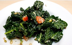Example of a raw kale salad.